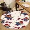 Paddington Bear Pattern Round Rug, Indoor/Outdoor Mat, for Picnic, Gameroom, Bedroom, Office, Living Room, Home Decor Carpet, Birthday Gift