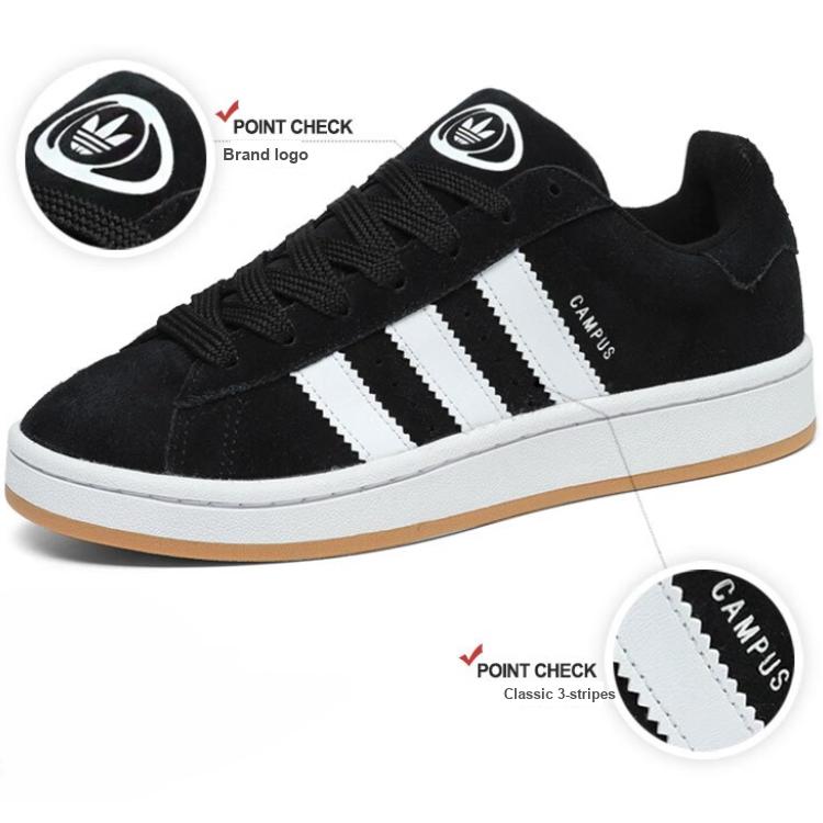 adidas Детские кроссовки Campus 00s J Black White Gum Core-Black Cloud-White HQ6638