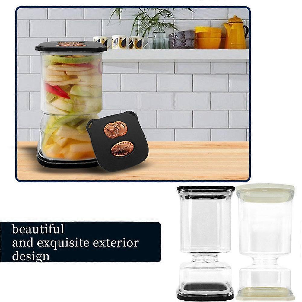 Glass Pickle Jar with Strainer Flip, Pickle Container Olive Hourglass Jars, Airtight Pickle Juice Separator from Wet and Dry, Pickles Storage Jar 34o