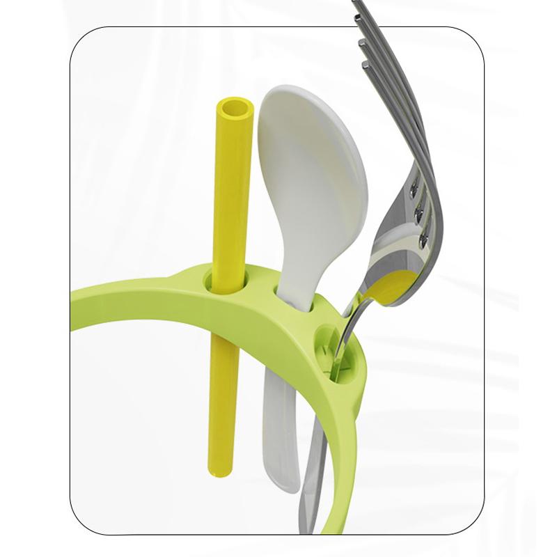 Держатель для ложки для банки, силиконовый держатель для ложки и трубочки, регулируемый, мягкий, эластичный, многоразовый, прочный, силиконовый держатель для ложки для банки