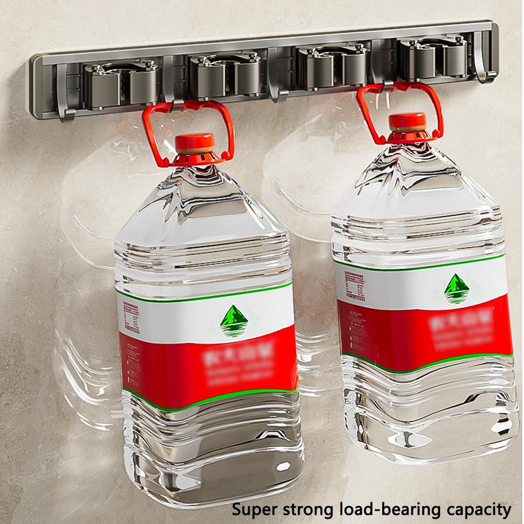 Держатель для швабры настенный с 5 слотами и 6 крючками, решения для хранения в подсобном помещении, шкафу для швабры, кухне, ванной, гараже, органайзере для инструментов