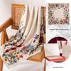 Elegant Floral Silk Wool Scarf: Double-Sided Print, Large, and Ideal for Women