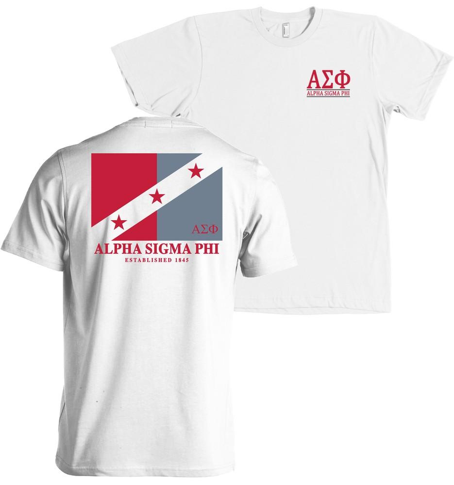 Alpha Sigma Phi Fraternity Flag Bella + Canvas NEW Unisex T-Shirt