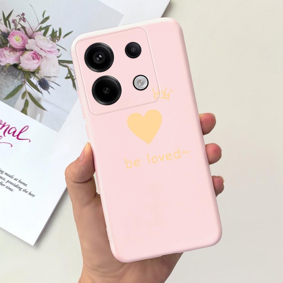 Чехол-сердечко для телефона Xiaomi Poco X6 Pro 5G Чехол PocoX6 5G Мягкий жидкий силикон Capa Для Xiaomi Redmi Note 13 Pro 5G