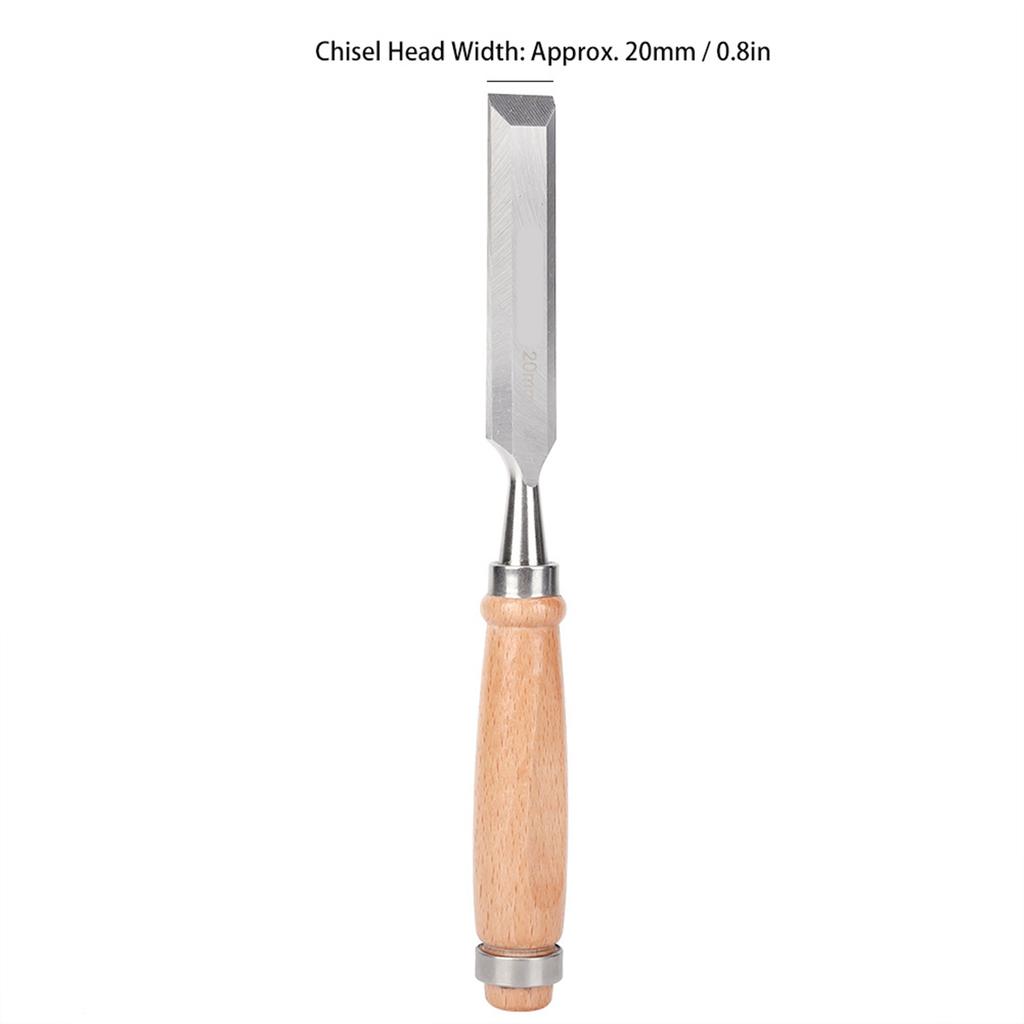 Wood Chisel Chrome Vanadium Alloy Steel Carpentry Woodworking Handle Tool 20mm