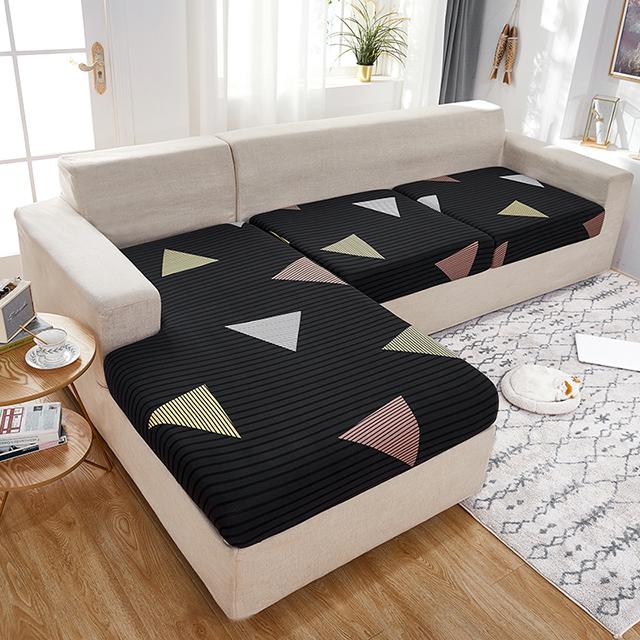 Elastic Printing Sofa Cushion Covers Furniture Protector Corner Sofa Slipcover For Dining Room Washable Removable Couch Covers