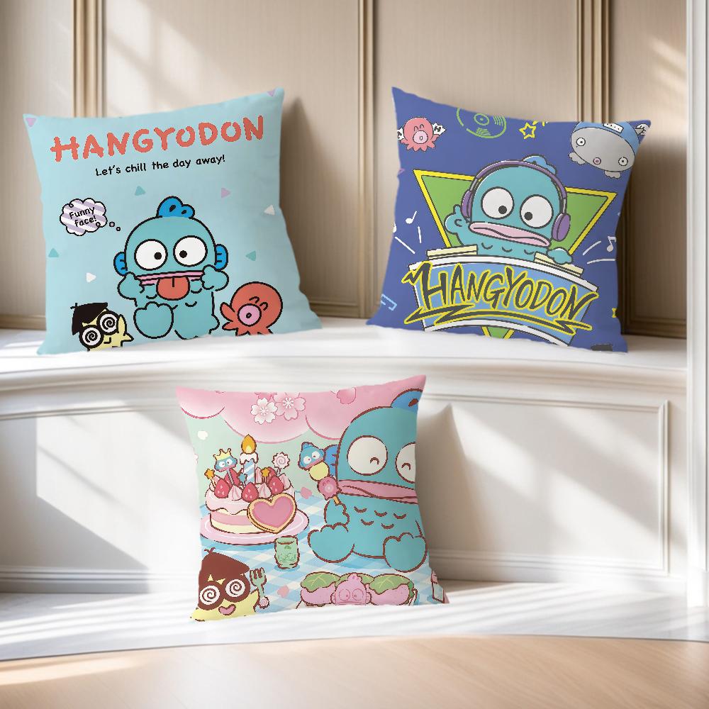 Kawaii Funny h-HangyodonS Cushion Cover Comfortable Soft Pillow Case for Sofa Living Room Home Office Decor Protective Covers