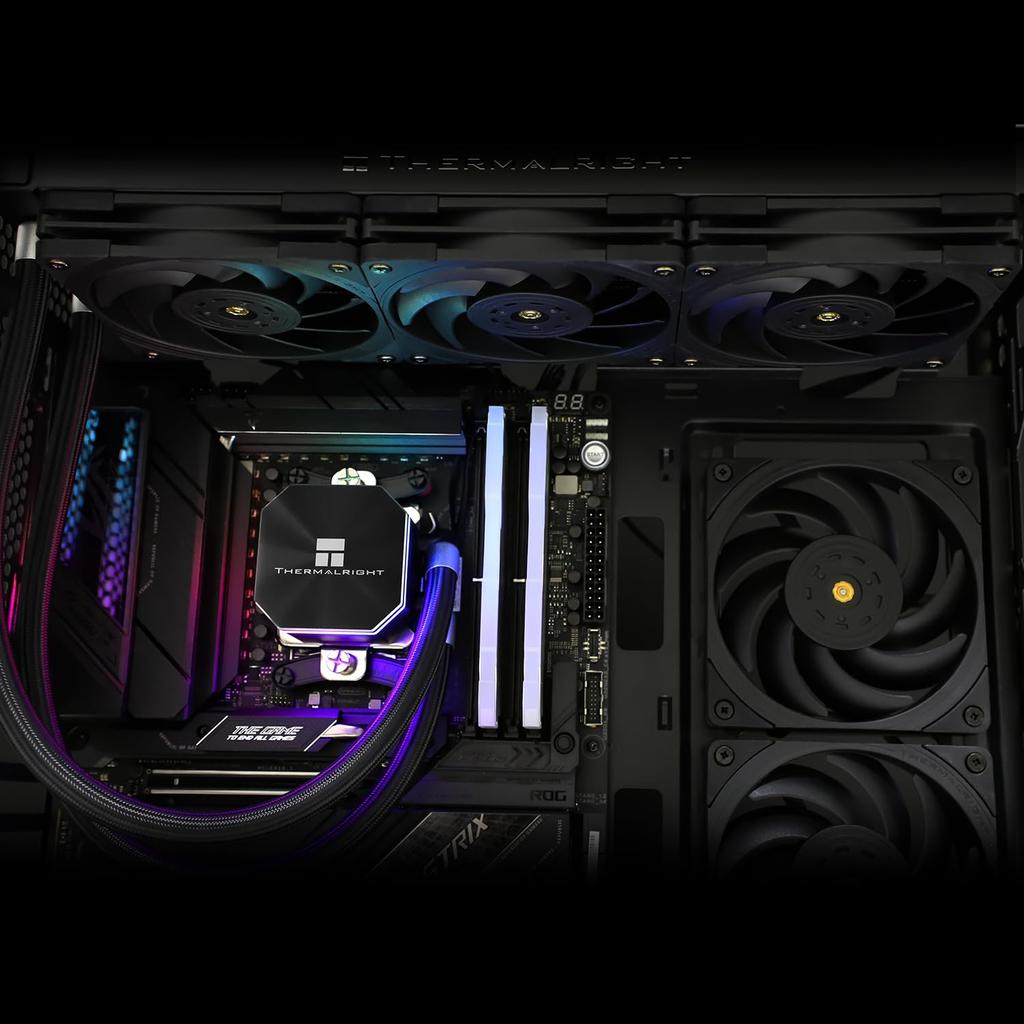 THERMALRIGHT Frozen Edge 360 Black Liquid CPU Water Cooler with 120mm PWM 360 Black Cold Row Integrated Water Cooler Heatsink for Intel Fan,