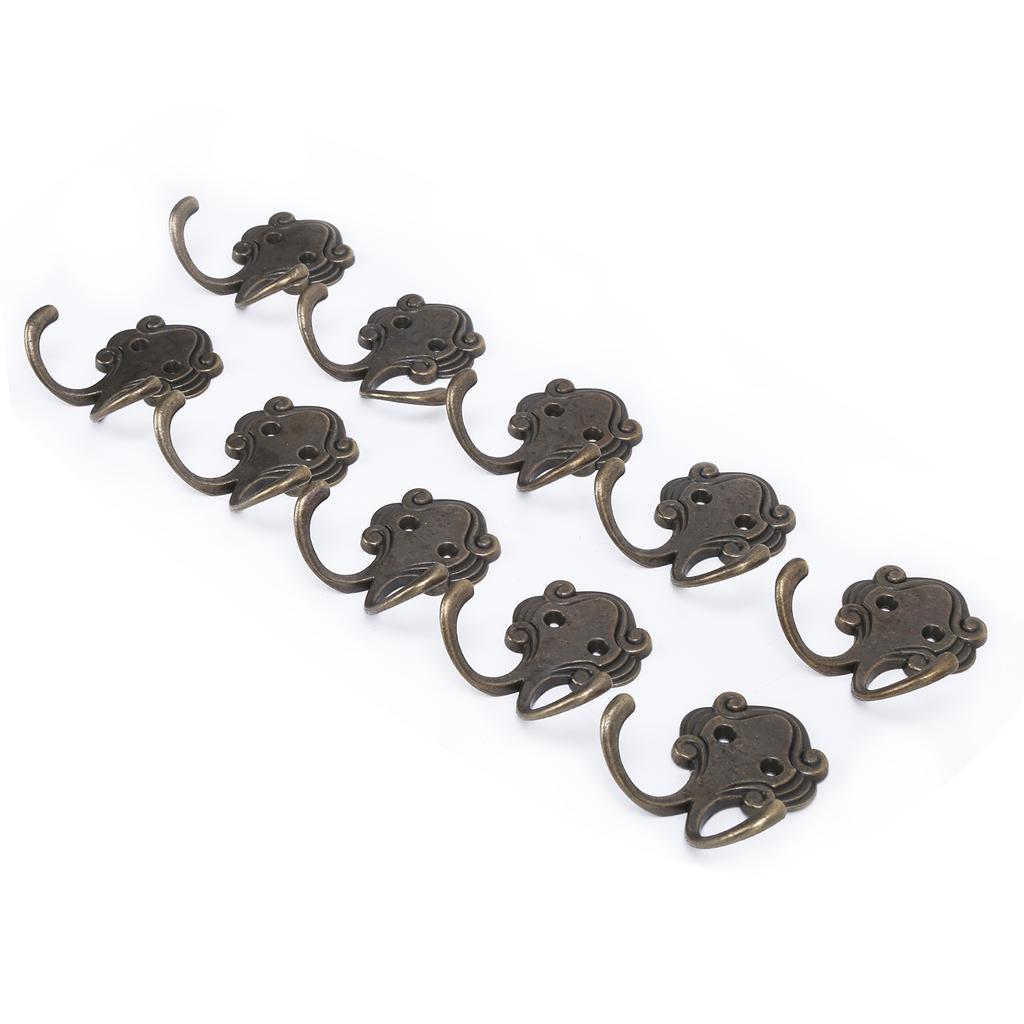 10 шт. Крючки для пальто Ретро Прочные Долговечные Двойные Крючки для халата для Пальто Шарфа Сумки Полотенца