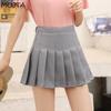Женская плиссированная мини-юбка с высокой талией для девочек, студенческая плиссированная юбка трапециевидной формы в студенческом стиле