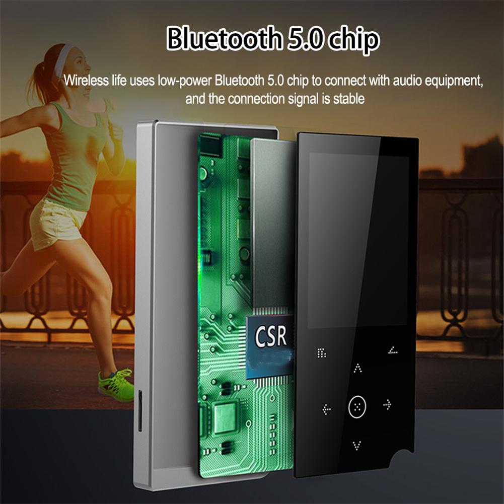Bluetooth-совместимый Mp3-плеер без потерь 5.0, 2,4-дюймовый экран, Hi-Fi аудио, FM/электронная книга/рекордер/mp4-видеоплеер