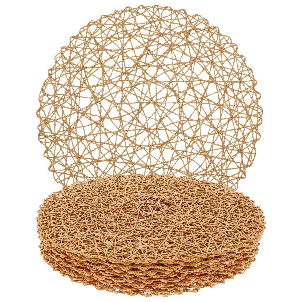 Круглые плейсматы Бохо Плетеные круглые плейсматы Тканые подставки для стола для обеденного стола, дома, свадьбы, вечеринки Рамадан