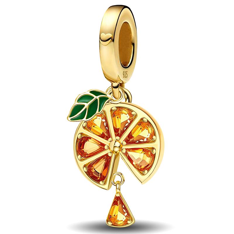 Медно-оранжевый арбуз фруктовая серия шармы бусины подходят для изготовления браслетов и ожерелий своими руками подарок высококачественной ювелирной бижутерии