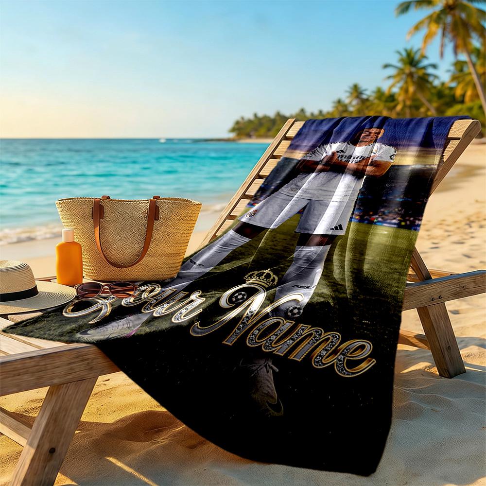 Mbappe Customize Text Beach Towel Soft Durable Quickdry Portable For Swimmingbeachcamping Travel Beach Accessoriesgym