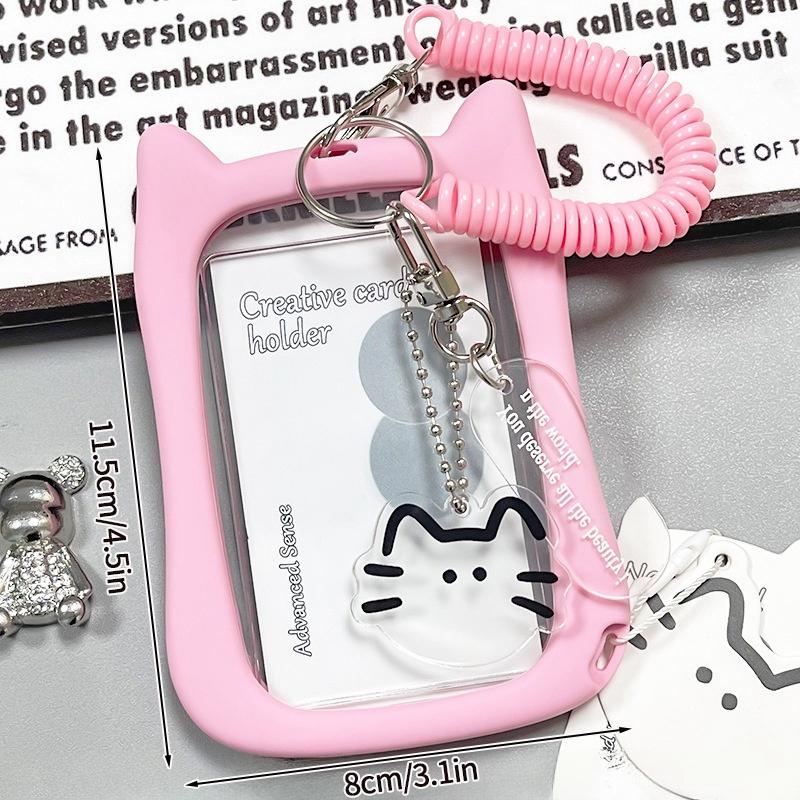 Ins Style Black Photocard Holder Transparent Kpop Idol Card Holder Pu Backbag Pendant Decoration Keychain Student Id Card Storag