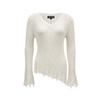 VEROMODA 2025 Summer Frayed Ripped Floral V-Neck Knit Sweater