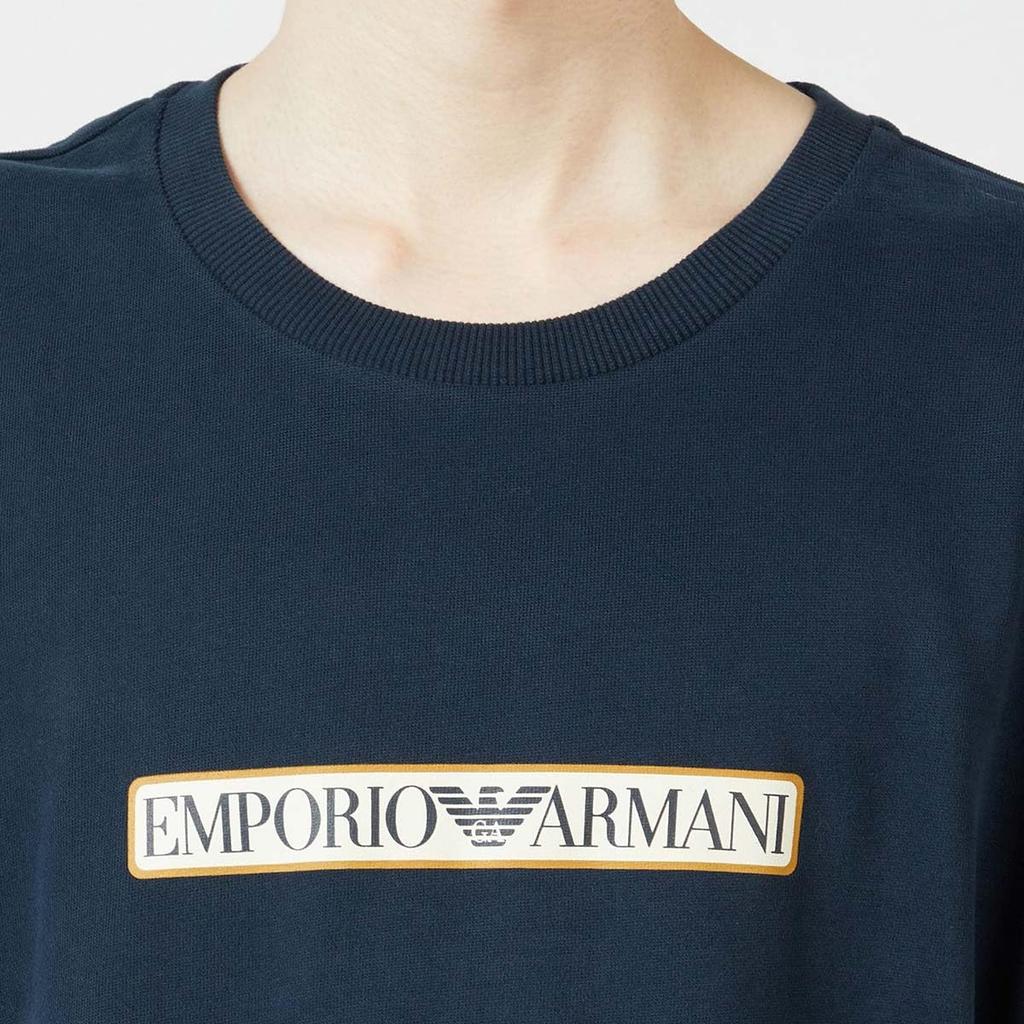 Emporio Armani Свитшот из махровой ткани с начесом и круглым вырезом, с длинными рукавами, с круглым вырезом, тренировочный размер, ЕС, настоящее время 54085735 Товар из официального магазина, черный