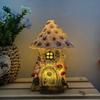Fairy Garden House Solar Outdoor Statue Light Up Resin Cute Mini Mushroom Figurines Lawn Decorations For Yard Miniature House