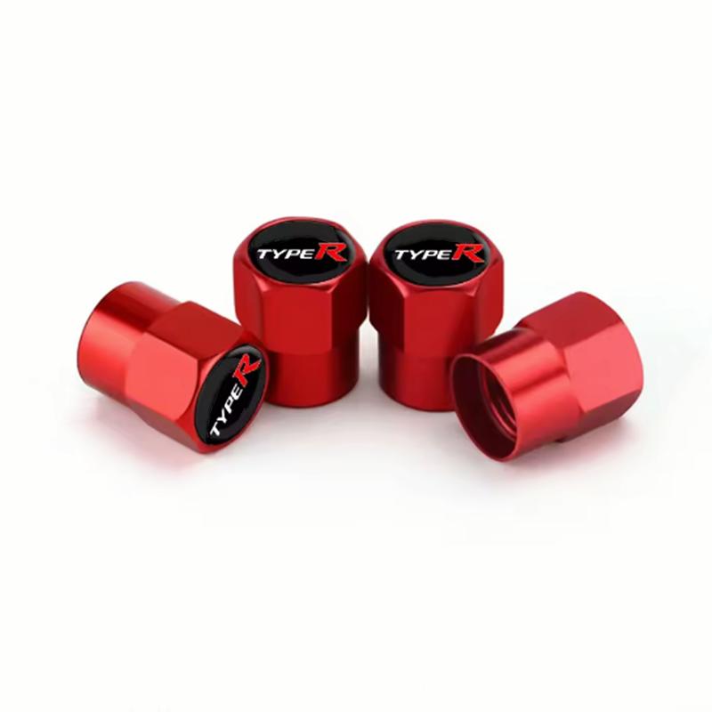 4Pcs Aluminum Type R Tires Valve Caps Car Wheel Valves Tyre Stem Air Caps For Honda Civic Typer City CR-V XR-V HR-V Accord AQVBN1