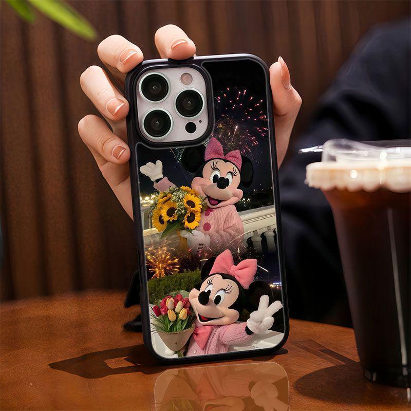 Модный стеклянный чехол для телефона Minnie Fireworks Apple 16 Pro Max - Защитная крышка для 14 Pro и новых моделей
