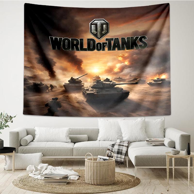 World Of Tanks Эпические Битвы Гобелен Декор Комнаты Настенное Полотно для Гостиной Спальни, Общежития, Подарки на День Рождения и Рождество