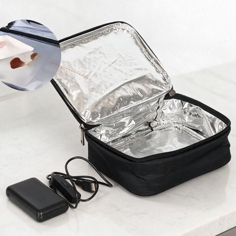 USB Charging Food Warmer Bag Waterproof Food Container Insulation Bag Outdoor