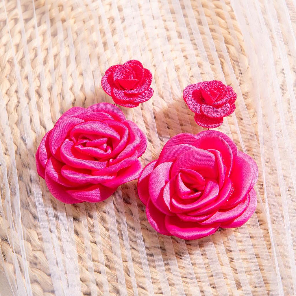 2 шт. европейские модные полихромные имитационные 3D-цветочные висячие серьги-гвоздики для женщин и девочек, свежие большие цветочные праздничные украшения для вечеринок