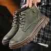 Высокие ботинки мужские высокого качества 2024 новые кожаные ботинки модные уличные мотоциклетные ботильоны мужские зимние базовые ботинки на шнуровке