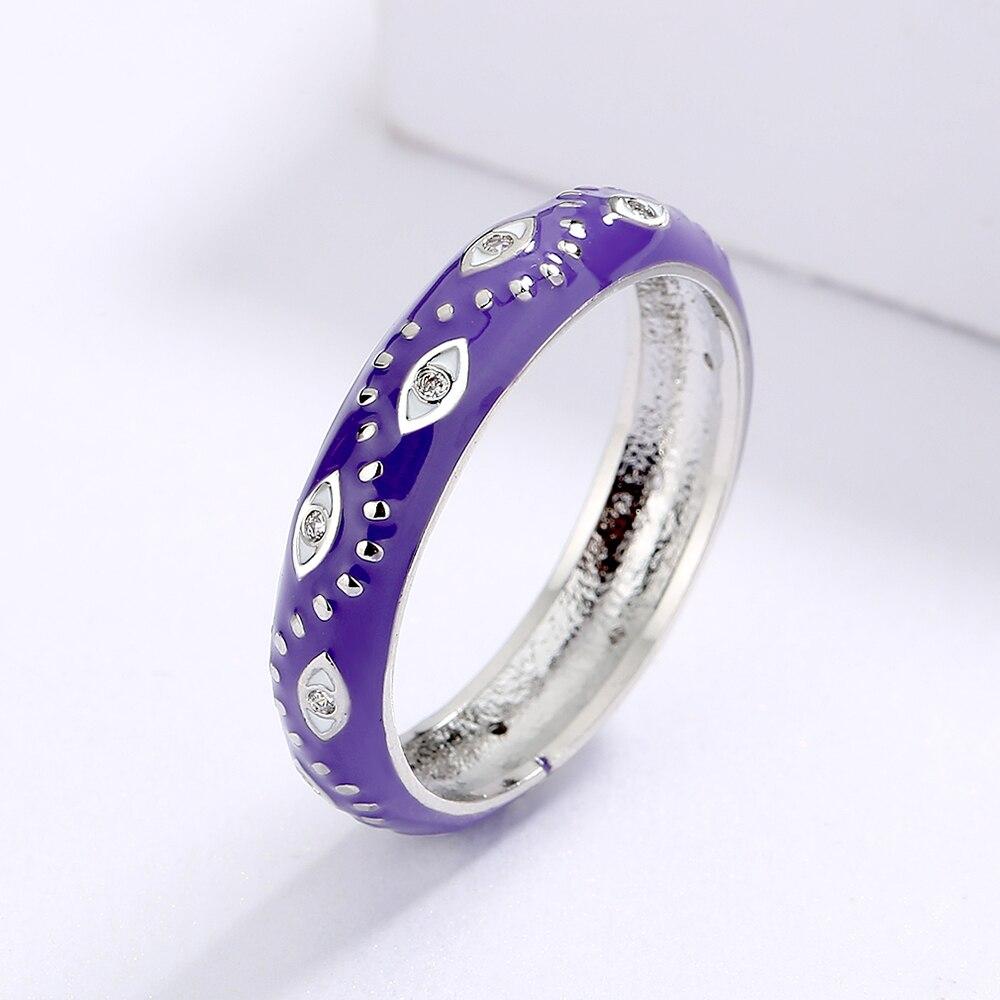 Exquisite Ring for Women's Fashion Color Enamel Plain Ring Ring Eye Shape Ring Party Jewelry Handmade Enamel Jewelry