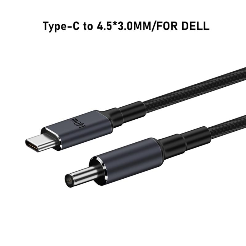 140 Вт PD USB Type C штекер постоянного тока 5,5x2,5 мм/5,5x2,1 мм/4,5x3,0 мм/6,0x3,7 мм/7,4x5,0 мм кабель для зарядки ноутбука