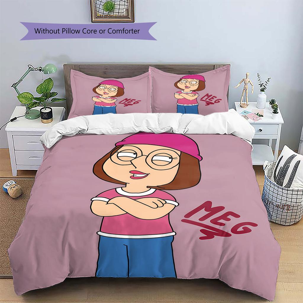 Meg Griffin Pattern Bedding Home Decoration Birthday Gift ( 1 duvet cover + 2 pillowcase, without core),fan merchandise.