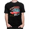 Мужская футболка с индивидуальным дизайном Классический автомобиль Route 66 100% Хлопок Повседневная футболка с коротким рукавом Свободный крой Одежда Подарок