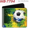 Sports Ball Theme Short Bifold Wallet Colorful Print Mini Coin Purse Card Holder for Women Multi-Color 1pcs