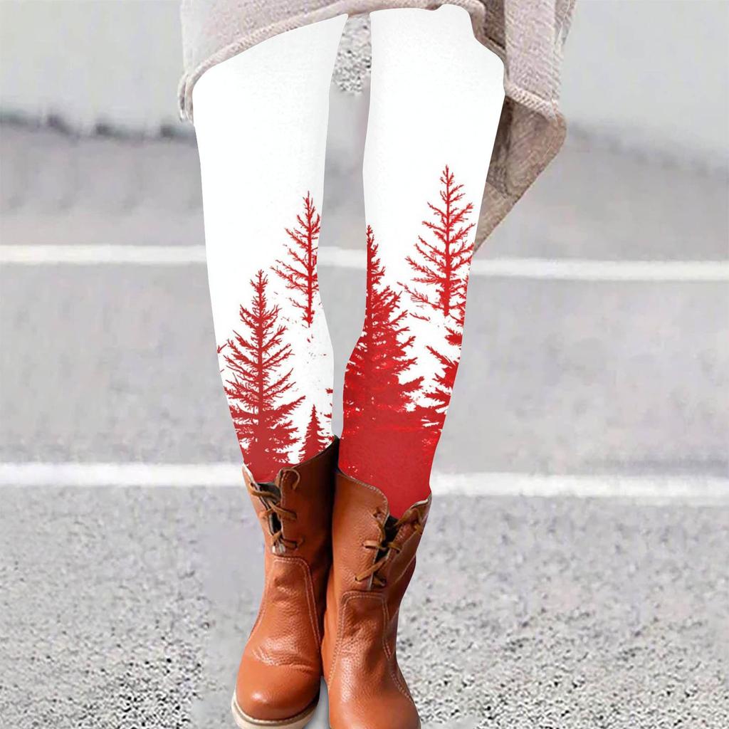 Женские брюки с рождественским принтом, эластичные, мягкие, повседневные, домашние, спальные брюки