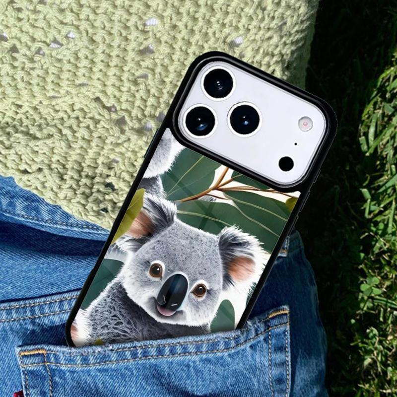 Koala and Eucalyptus Bumper Phone Case For iPhone 17 AIR 16 Pro Max 15 14 Pro 11 12 13 Shockproof Silicone Cover
