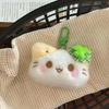 Lucky Four-Leaf Clover Cat Plush Keychain, Fluffy Kitty Doll Pendant for Backpack Bag Decor Gift