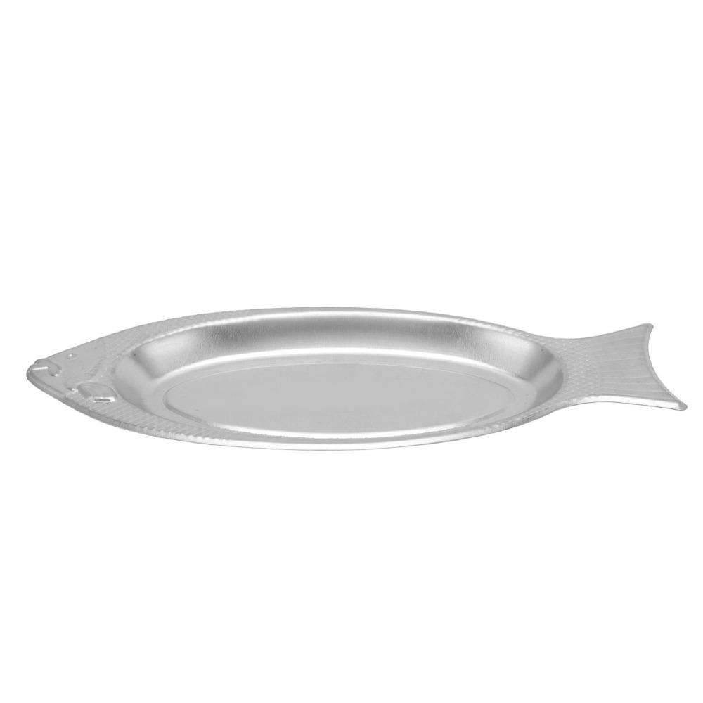 Stainless Steel Fish Shaped Plate Decorative Food Tray Kitchen Tools Appetizer Tray  Birthday Party