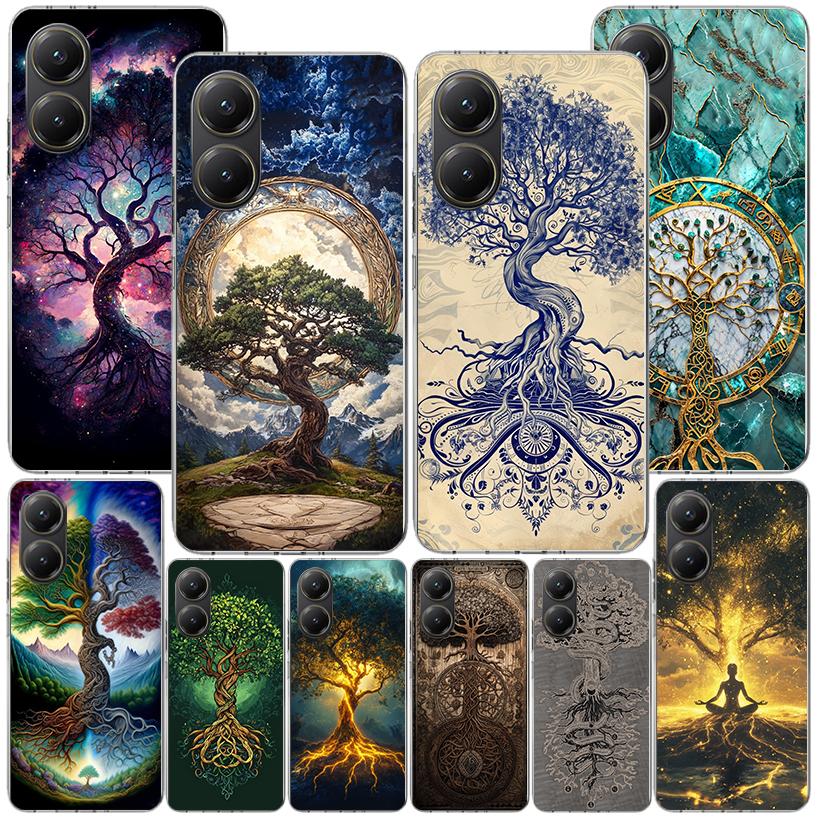 Tree of Life Space Phnoe Case for Xiaomi Poco X5 X6 X7 Pro X4 Gt F7 Ultra M8 M7 Redmi 15C 15 13C 13 12C 12 Unique Cover Coque Po