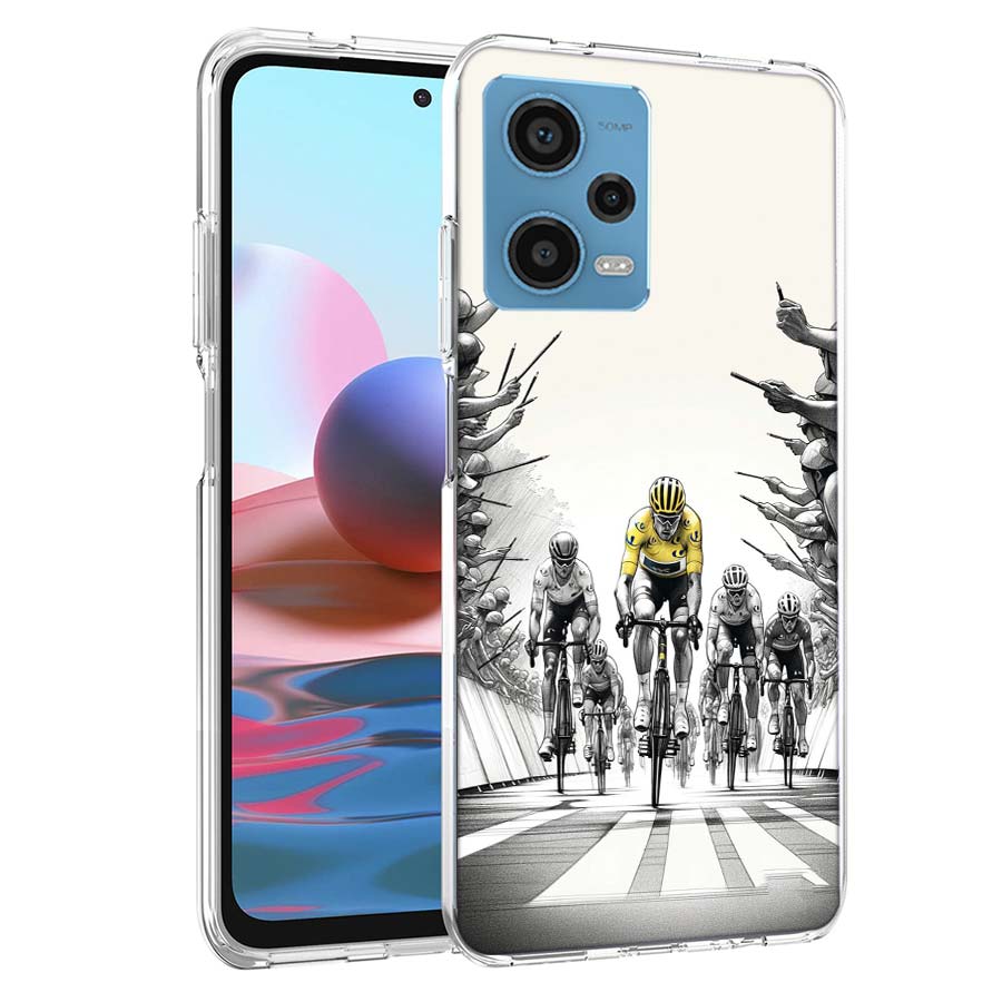 Чехол для телефона с изображением велогонки Для Redmi Note 13 12 14 15 Pro Plus 13R 11 11T 11E 11S 10 Pro 10S 9 9S Чехол Прозрачный ТПУ Capa Cases S