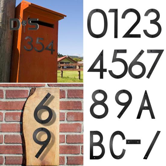 Черные номера домов, буквы с номерами дверей для наружных вывесок, простая установка, пластиковые матовые цифры, буквы, знак для почтового ящика домашнего адреса