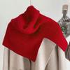 Winter Supplies Neck Wrap Shawl Solid Color High Collar Cross Scarf Gift Knitted Scarf
