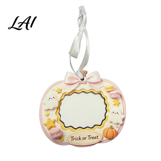 Autumn Home Decor Mini Halloween Picture Frame Small Cute Ghost Pumpkin Photo Frame Ornament Children Room Decoration Decorative Postcard Holder for