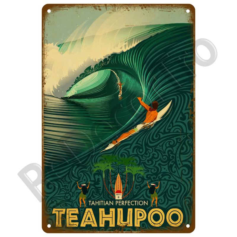 Винтажные летние пляжные металлические вывески, знаменитый городской пейзаж, постер, жестяная вывеска, ретро настенный художественный декор для гостиной, дома, на берегу моря