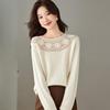 Srcr Women's 100% Merino Wool Hand-Crocheted Sweater