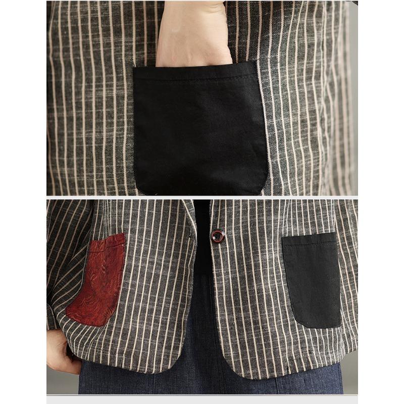 DIMANAF 2024 Женская базовая куртка в полоску больших размеров, новая осенняя, повседневное пальто оверсайз, модный винтажный топ с длинным рукавом свободного кроя