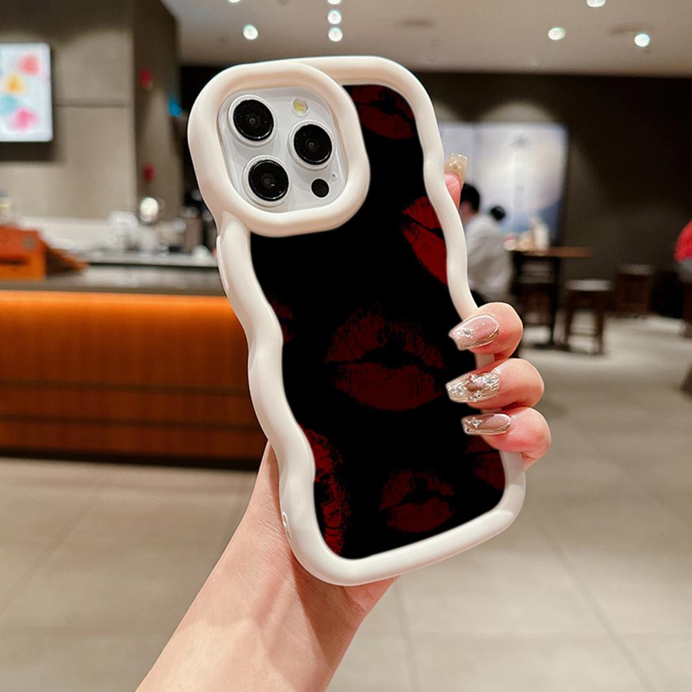 Ae87 Lips Kiss Digital Art Protective Phone Cases for Samsung S24 Plus S23 Ultra A14 A55 A06 Honor X9b Motorola OnePlus Big Wave TPU Back Cover