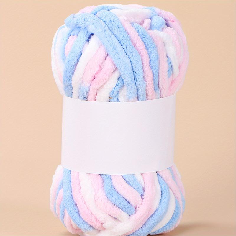 50g/ball Ice Strip Thread Yarn Colorful Coarse Wool Thread Chenille Thick Yarn for Hand Knitting DIY Crochet Scarf Hat Bib