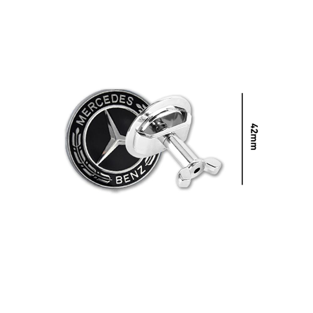 For Benz W126 1Pc 42mm 3D Metal Car Front Hood Emblem Bonnet Label Badge For Mercedes Benz W203 W204 W205 W206 W212 W213 W222 W223 Styling