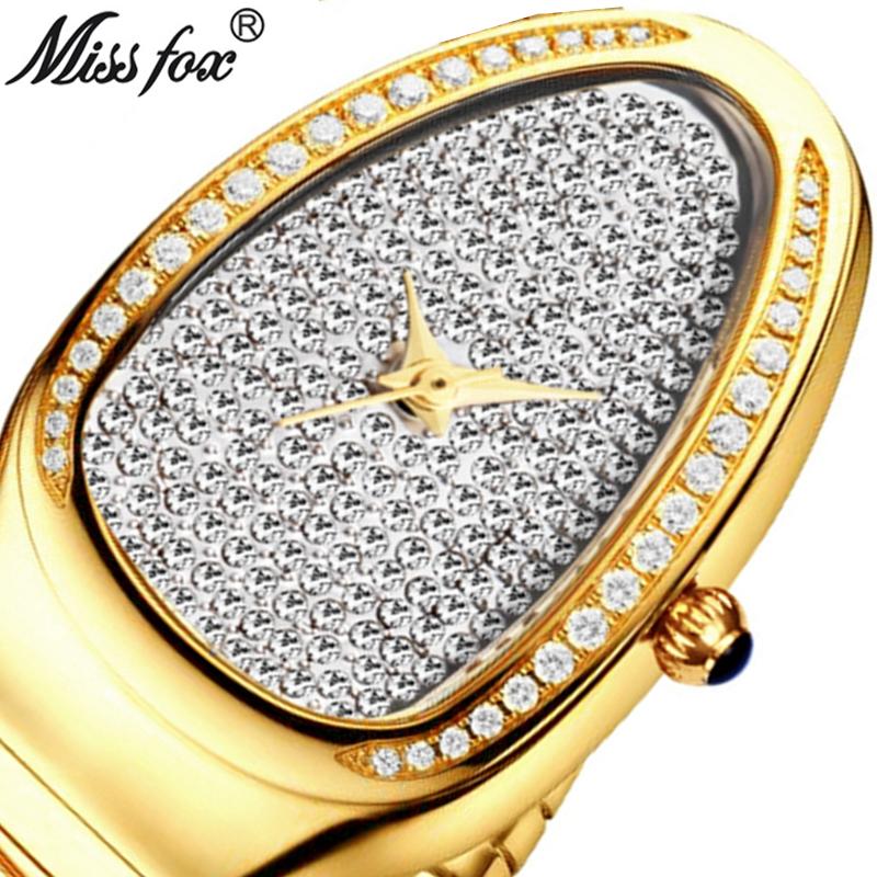 MISSFOX Watch Head Высококачественные модные женские часы в форме змеи, женские кварцевые часы