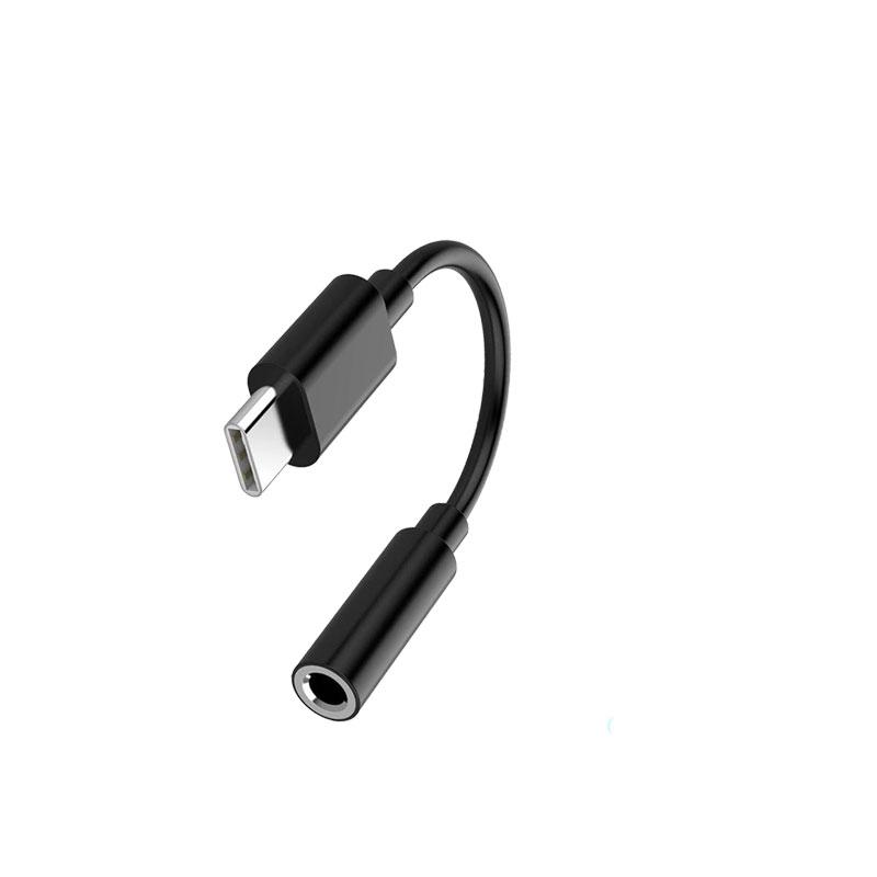 2/4 шт. USB-C Type-C на 3,5 мм Черные аудиоадаптеры для наушников USB Type-C на 3,5 мм гнездо для наушников 3